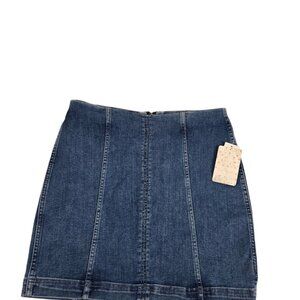 Free People Modern Femme Denim Mini Skirt Women's Size 10 Lt Blue NWT